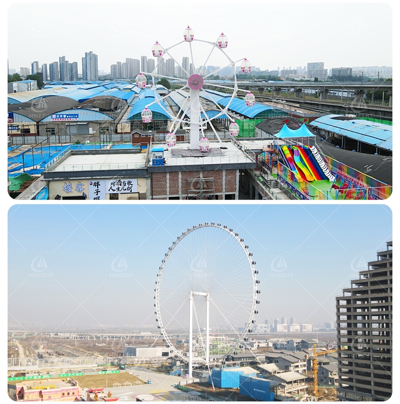 Completed ferris wheel ride attracting guests in a park