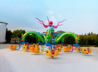 Whirling Octopus Ride with LED Lights - Outdoor Family Amusement Equipment for Parks