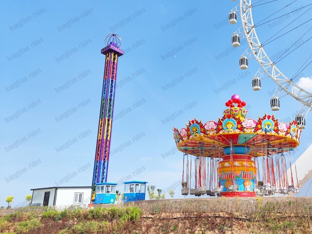 Outdoor Adventure Park Drop Tower Rides – Weatherproof Steel Frame & ISO Safety